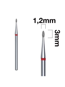 Frez oliwka zaokrąglona czerwona 1,2/3mm FA50R012/3K