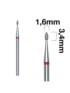 Frez oliwka zaokrąglona czerwona 1,6/3,4mm FA50R016/3.4K