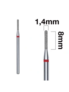 Frez zaokrąglony walec czerwony 1,4/8mm FA30R014/8K