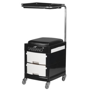 POMOCNIK - TABORET DO PEDICURE 16 PLUS CZARNY/BIAŁY
